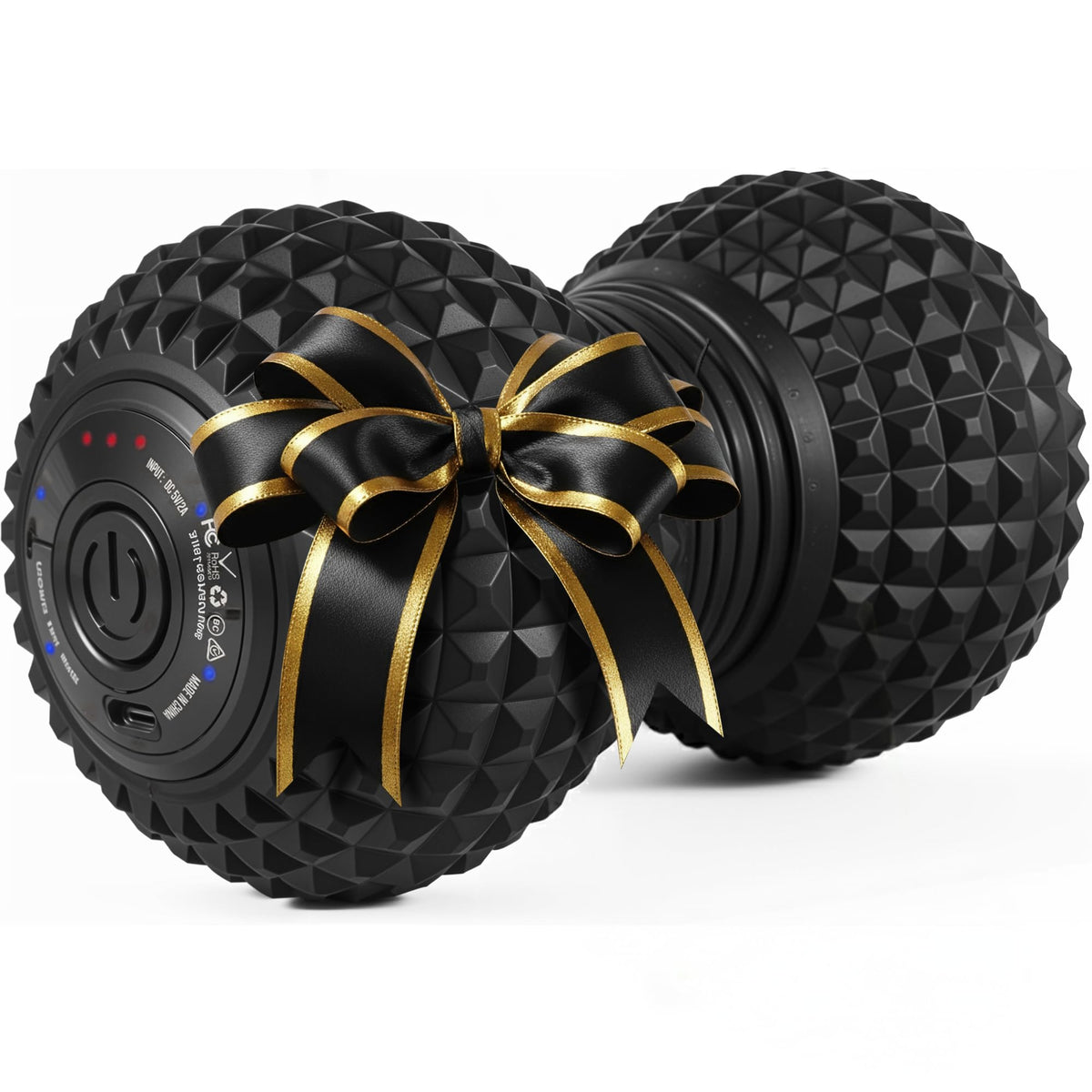 EXELLEON peanut massage ball side view highlights compact portability for travel