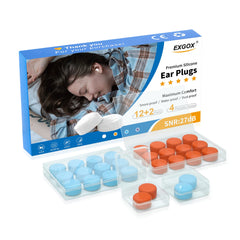 EXGOX silicone ear plugs for sleeping, soft fit and noise reduction
