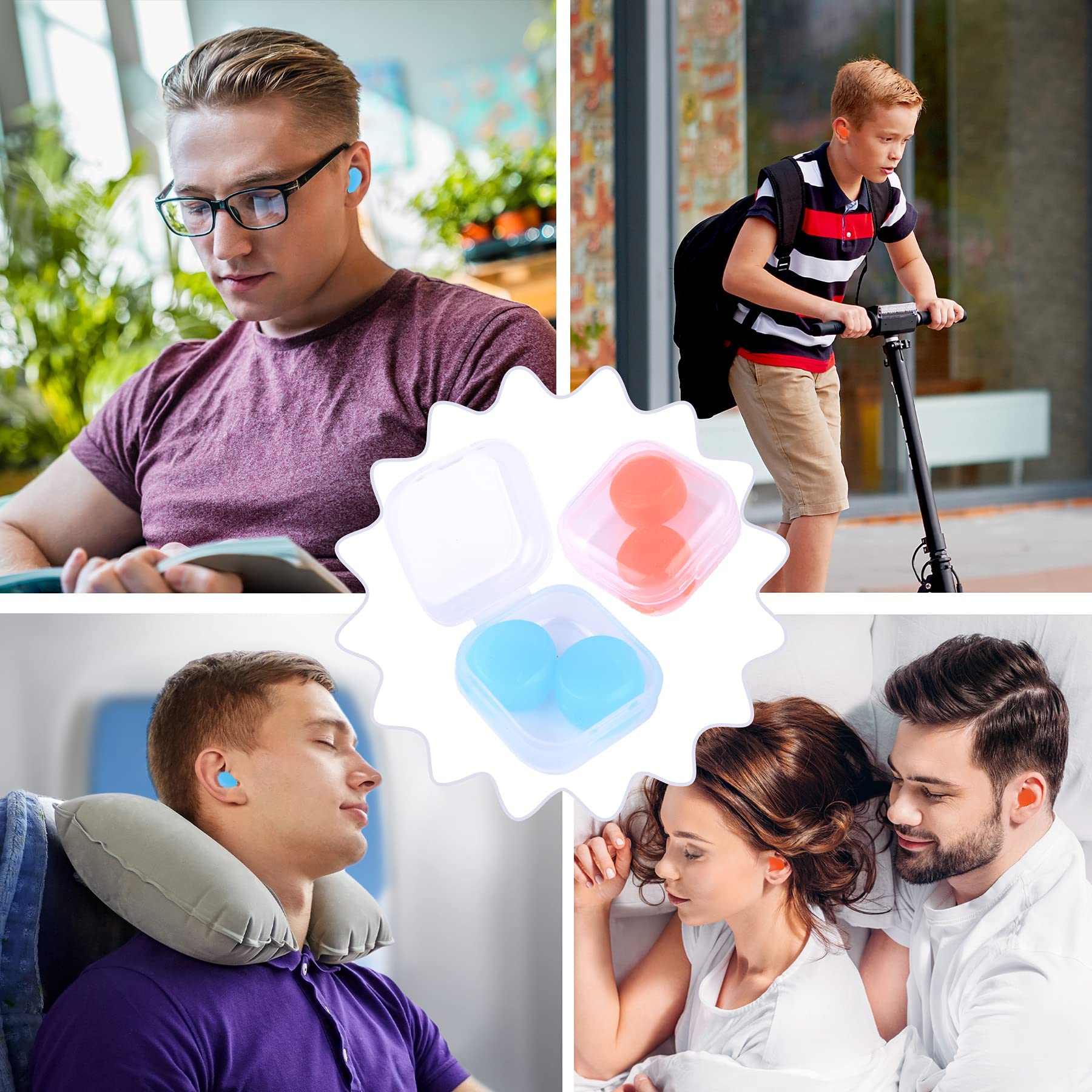 Family-friendly EXGOX silicone ear plugs with color options