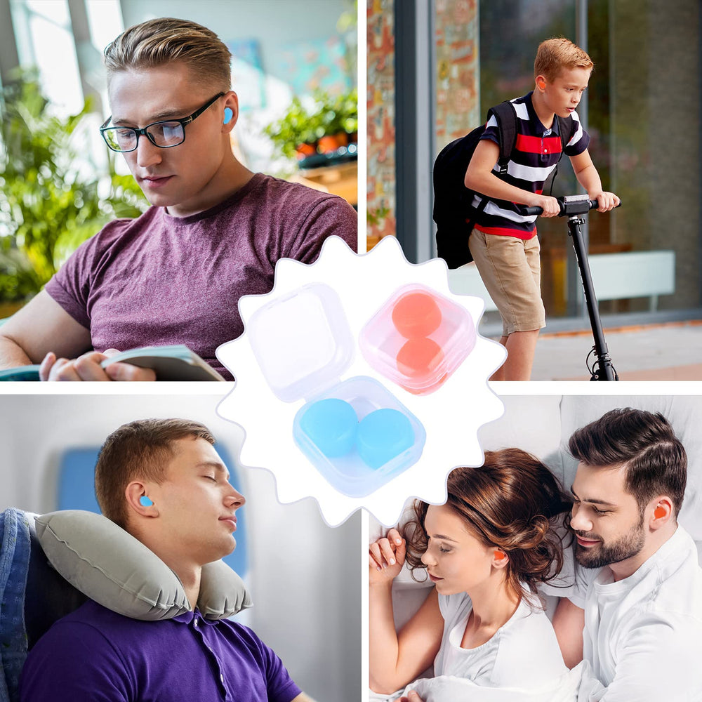 Family-friendly EXGOX silicone ear plugs with color options