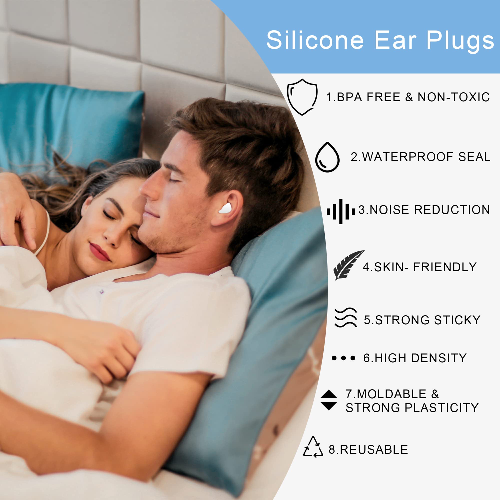EXGOX silicone ear plugs with noise reduction up to SNR27dB