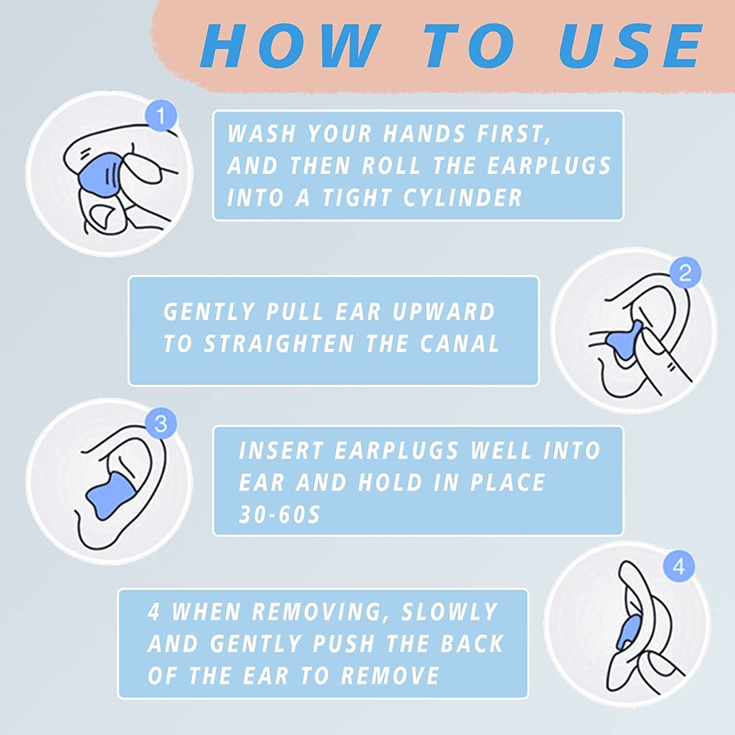 Skin-friendly EXGOX silicone ear plugs for adults and kids