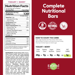 Extend Bar nutrition label highlights 9g protein per bar.