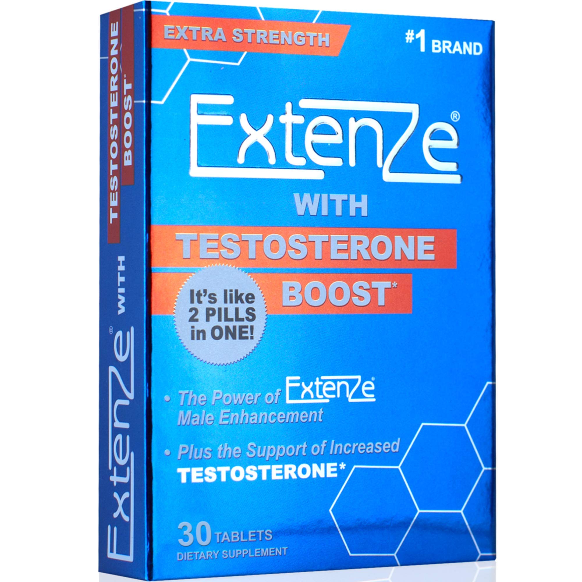 ExtenZe testosterone boost bottle — USA-made formula supporting energy and stamina.