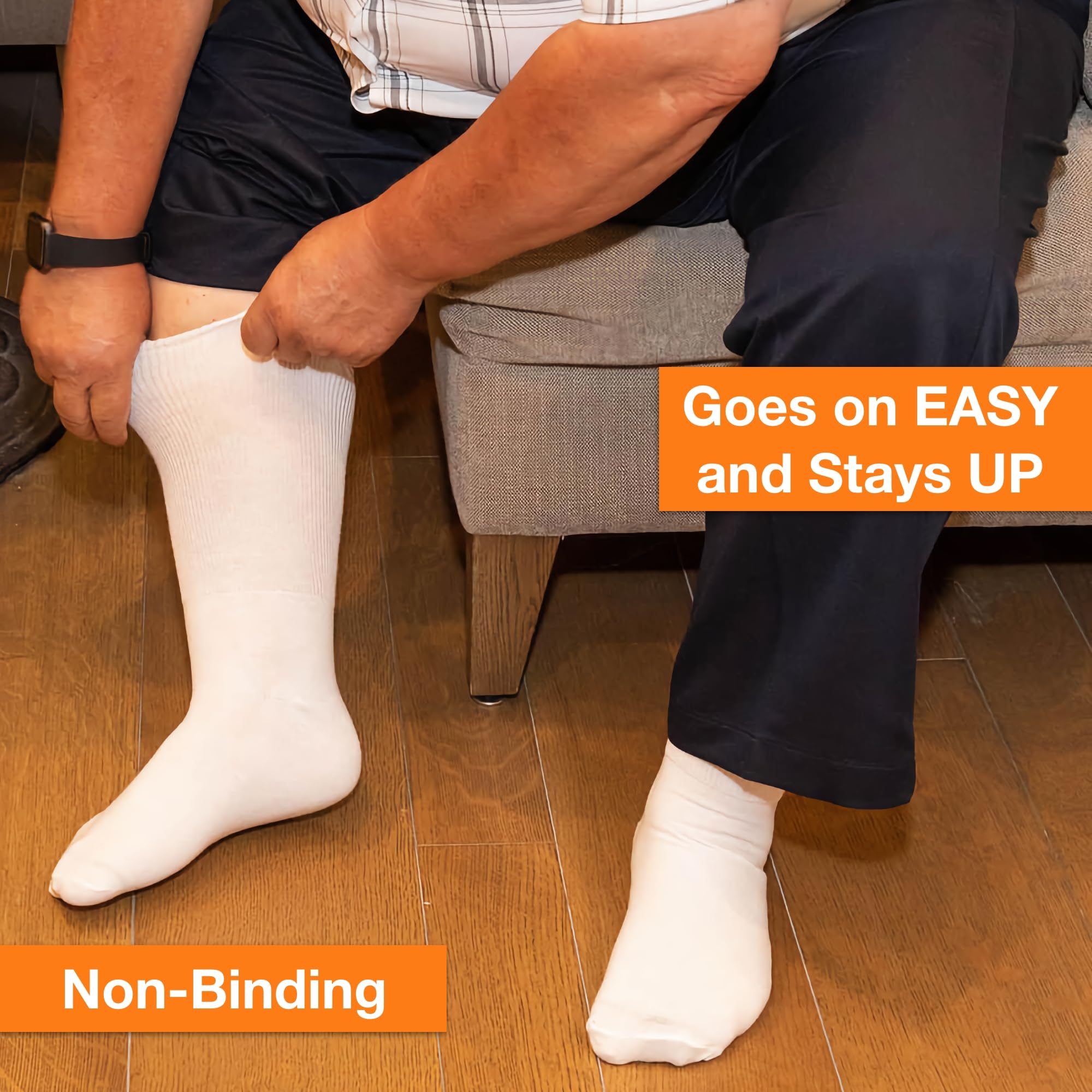 Flat lay of Extra Wide white socks for daily wear