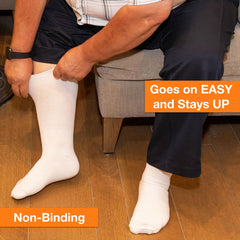 Flat lay of Extra Wide white socks for daily wear