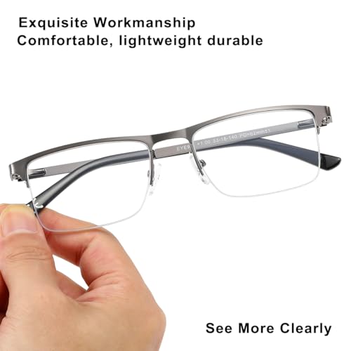EYECEDAR metal half-frame glasses with slim profile and durable build