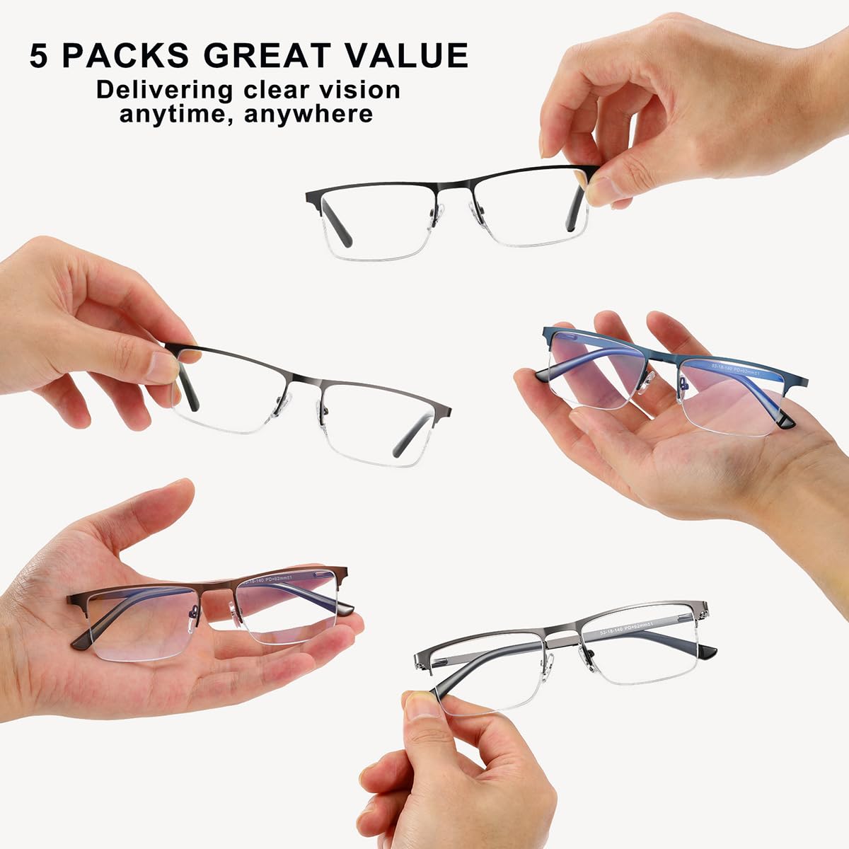 EYECEDAR spring hinges provide flexible fit across different face shapes