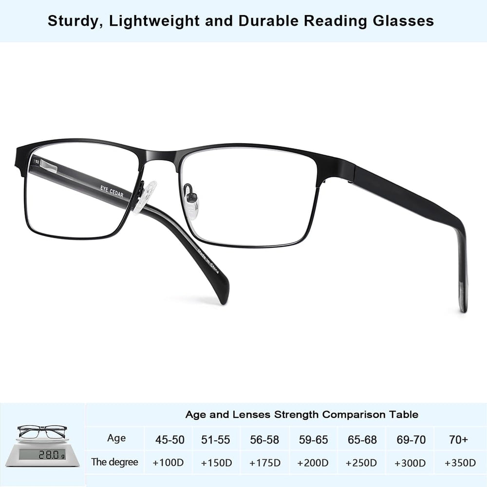 EYECEDAR rectangular black-frame glasses suited for professional and casual settings