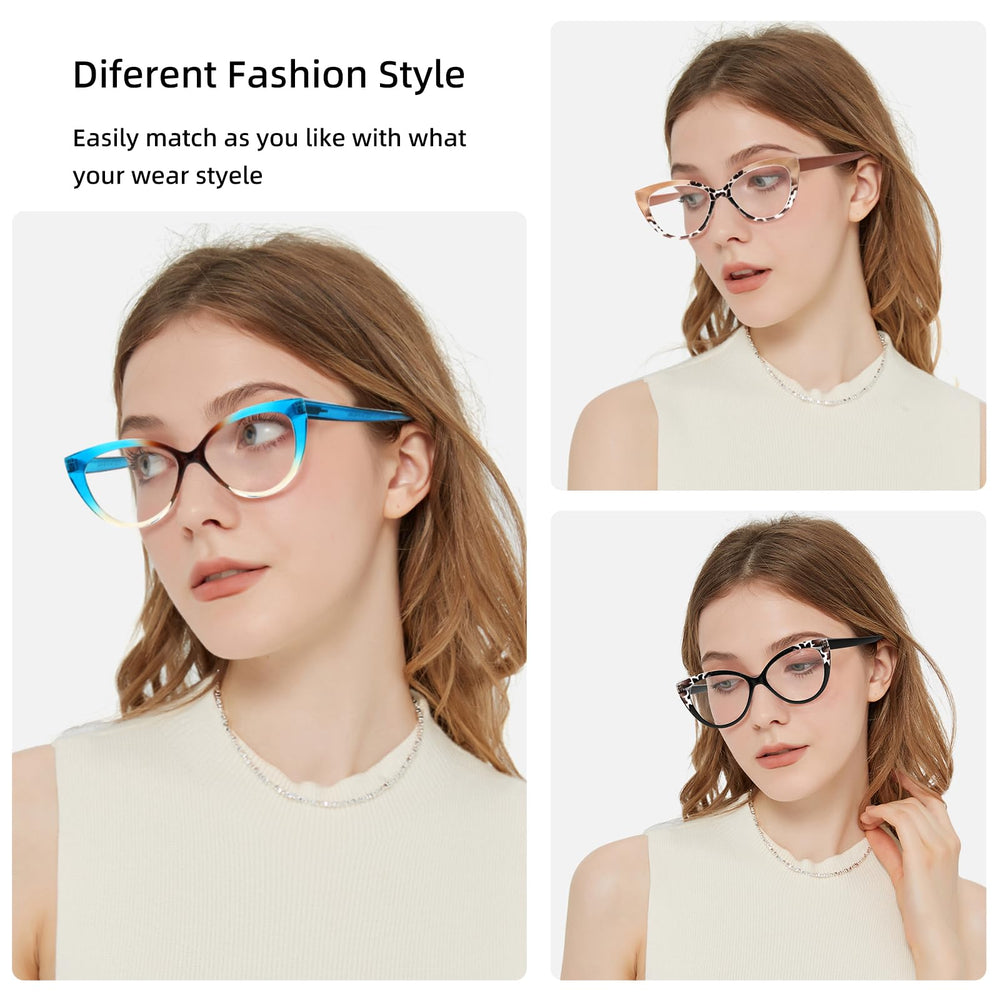 Gafas eyeezi ojo de gato, vista lateral cómoda para diario