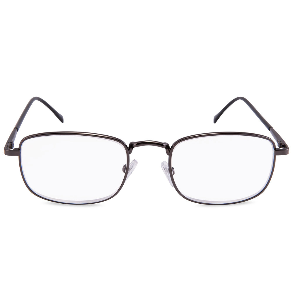 EYEGUARD reading glasses +5.00 diopters in a sleek gun frame for comfortable extended reading