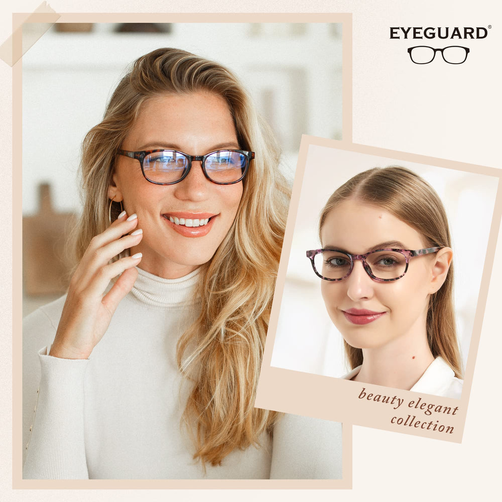 EYEGUARD lightweight frame with spring hinges for extended wear without pressure