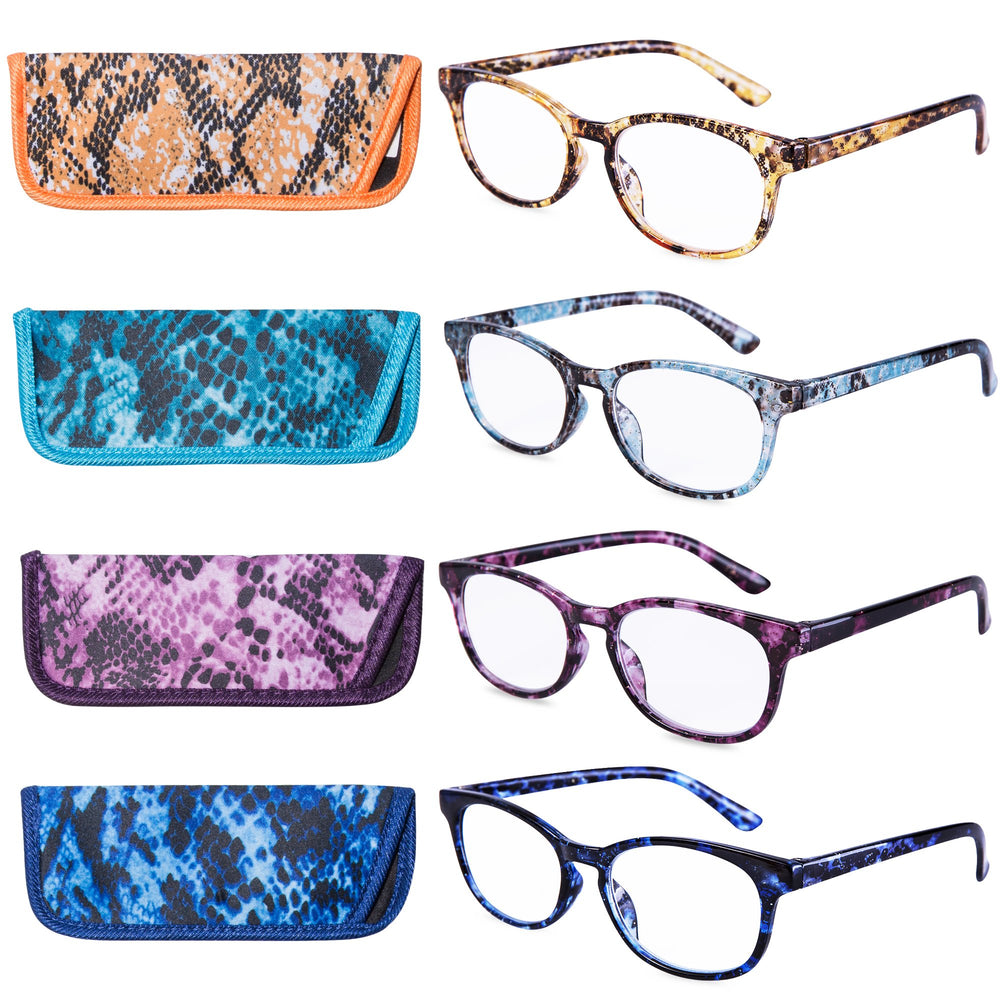 EYEGUARD 4-pack colorful reading glasses for versatile daily styling and quick changes