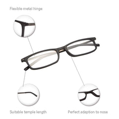 EYEGUARD reading glasses with two-tone finish on inner and outer temples.
