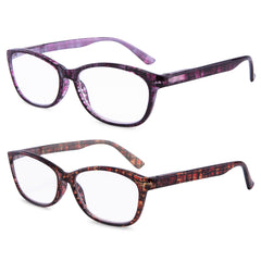EYEGUARD two-pairs reading glasses for women with ultra clear lenses for easy reading