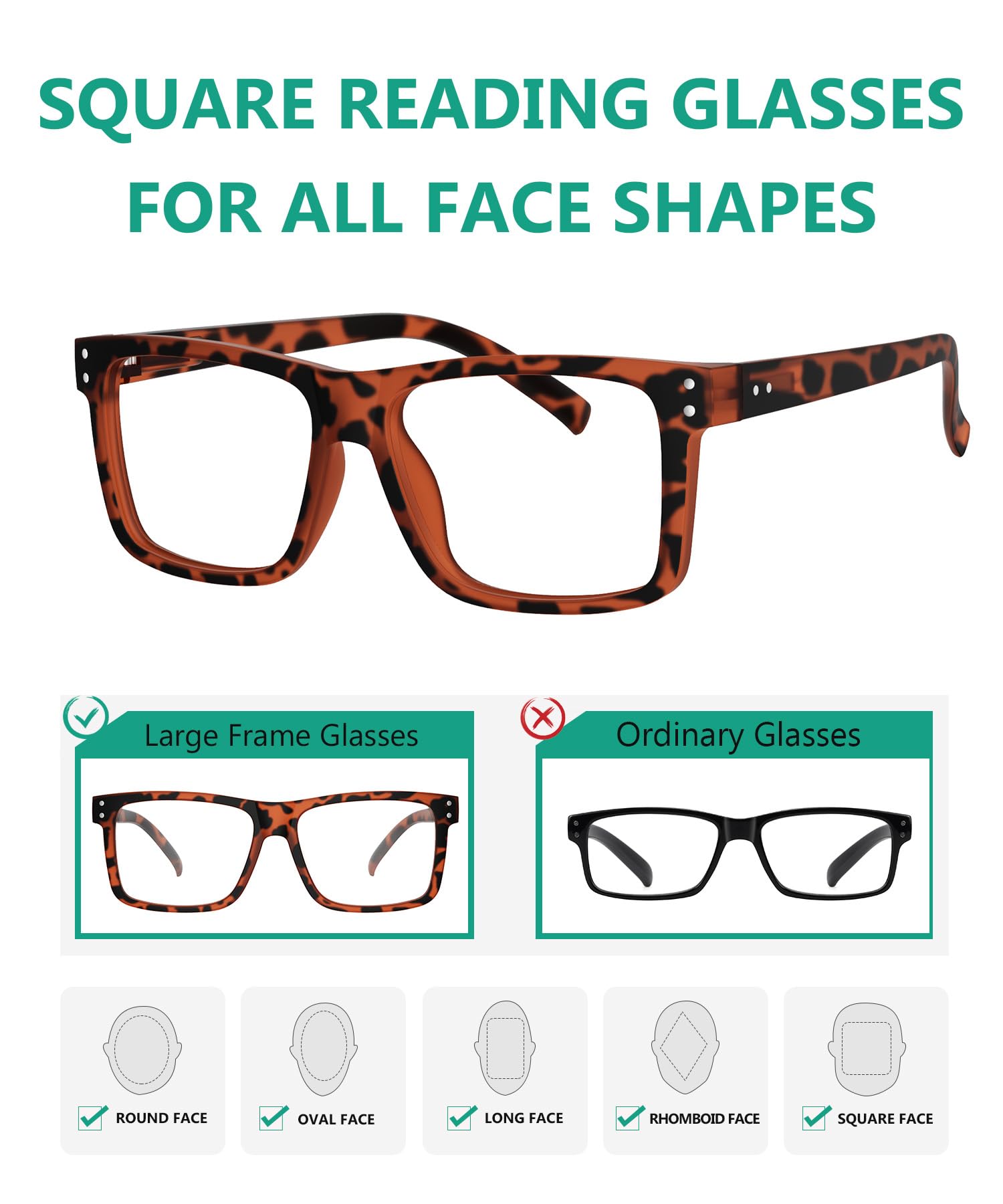 Eyekepper 5-pack large frame readers designed for both men and women.