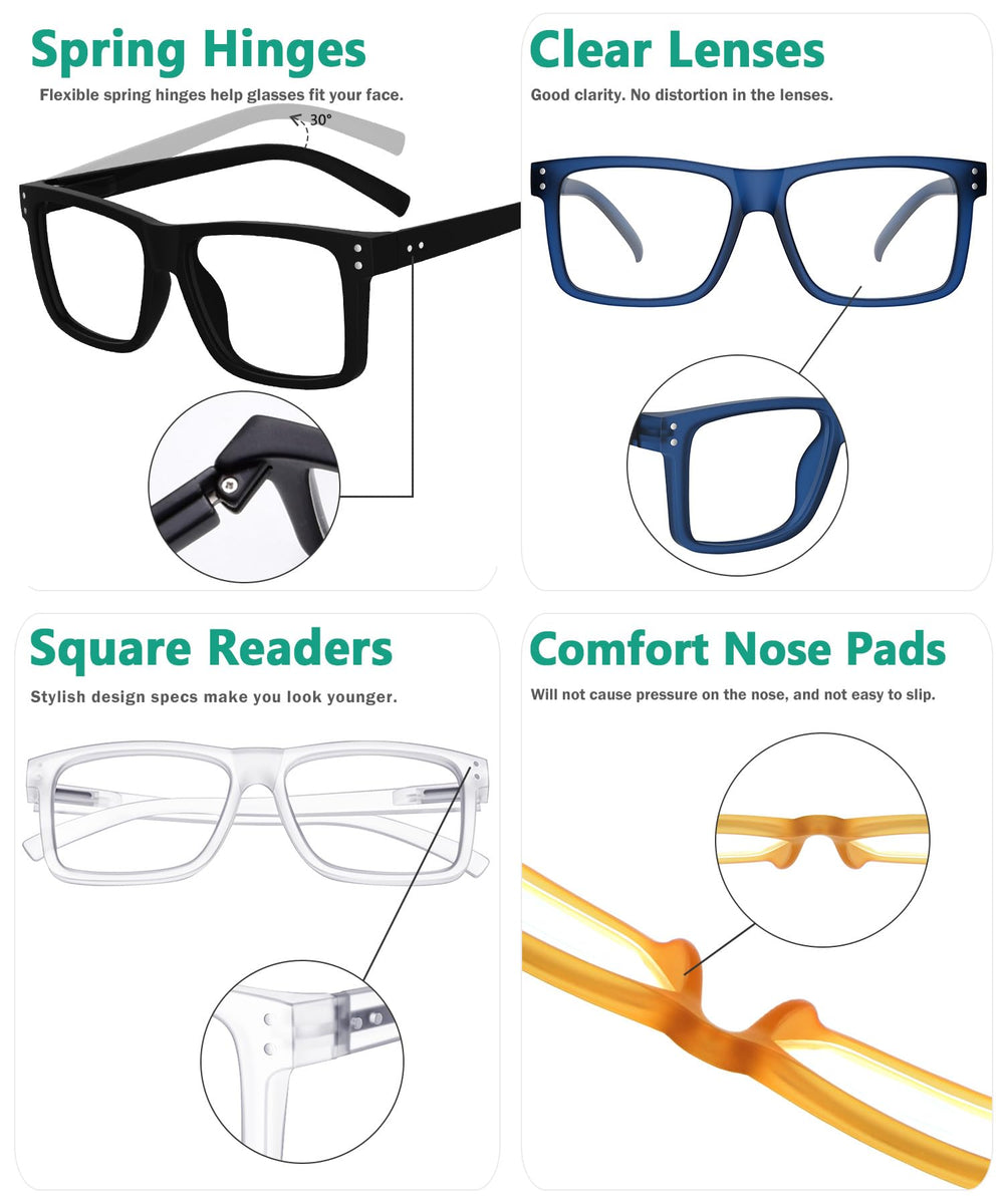 Eyekepper clear lenses with scratch-resistant coating for clearer vision.