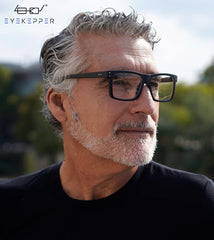 Eyekepper square reading glasses worn on face for comfortable all-day wear.