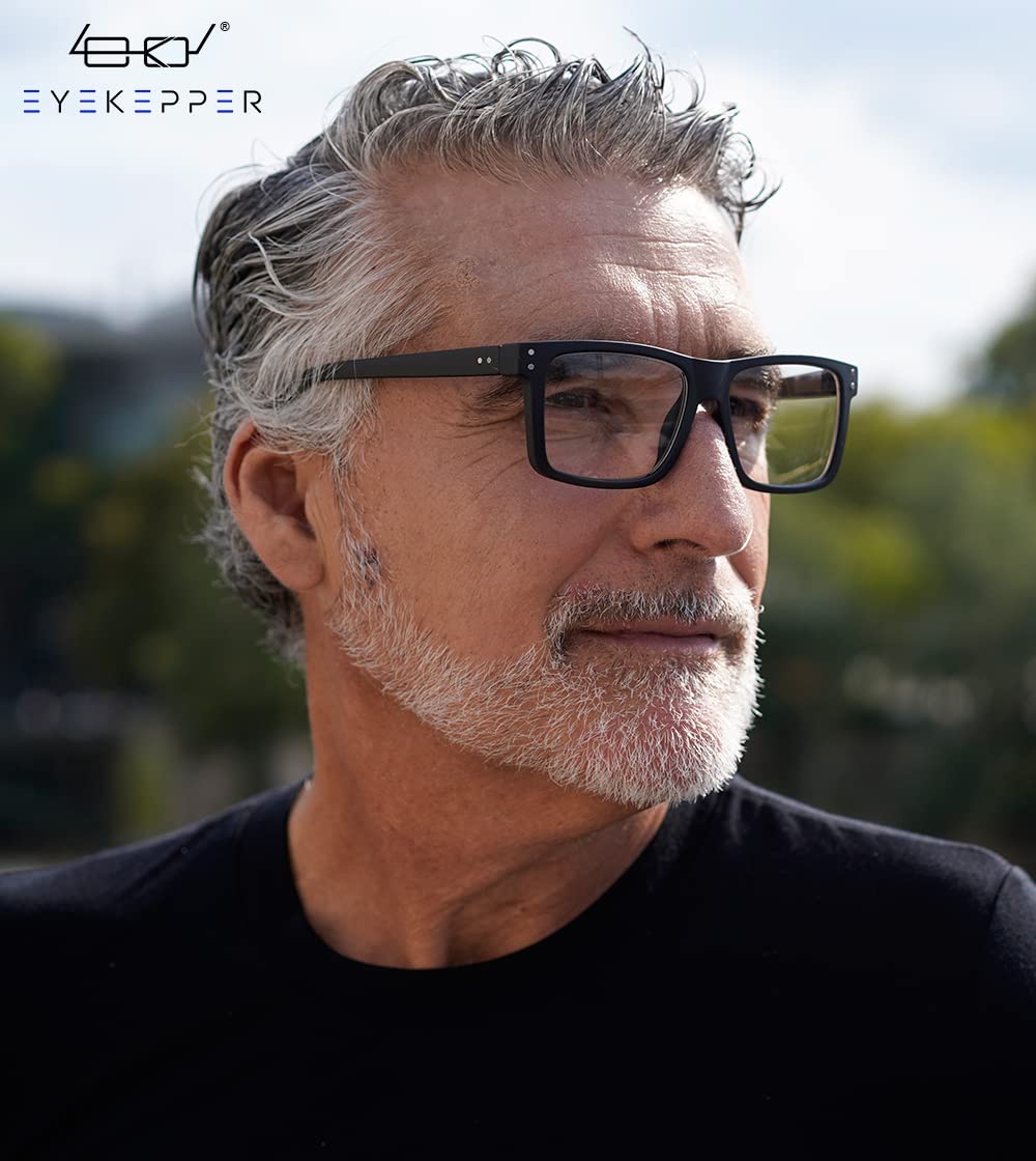 Eyekepper oversized square reading glasses, spring hinges for a secure fit.