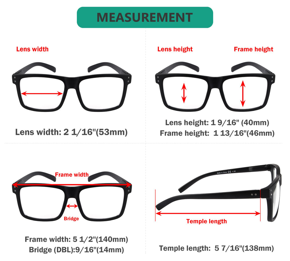 Eyekepper oversized readers side view highlights sturdy frame for daily use.