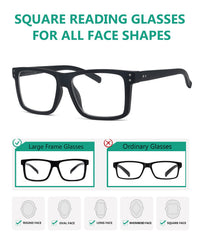Eyekepper black frame closeup, showing sturdy construction and comfortable wear.