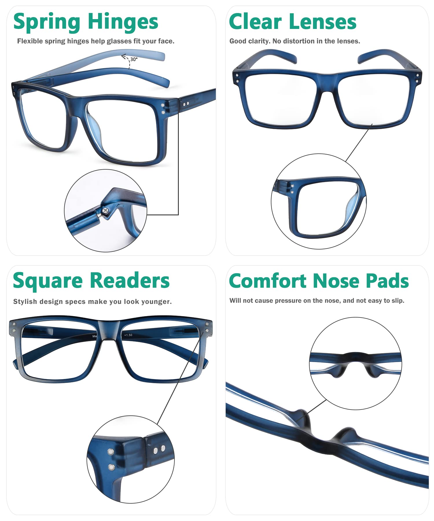 Eyekepper reading glasses in a bag for on-the-go reading.