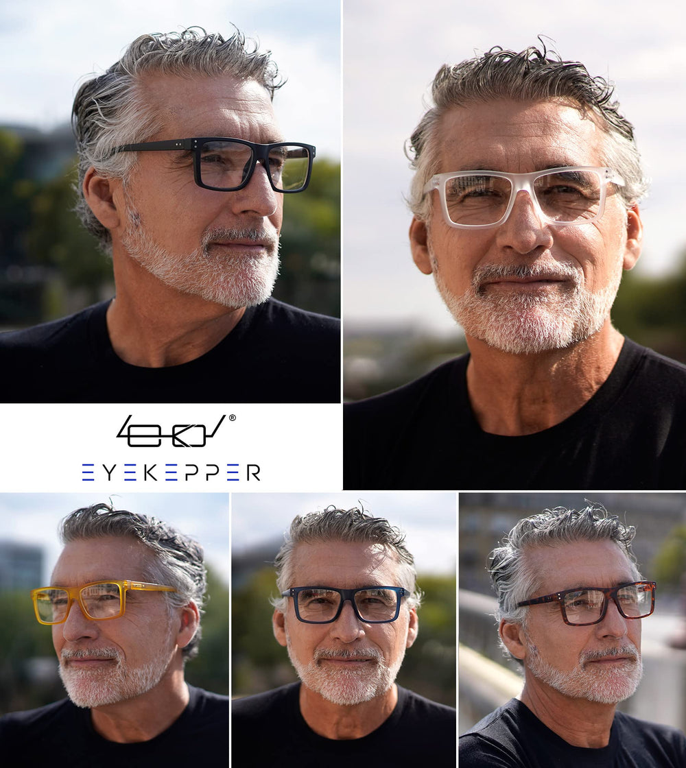 Eyekepper spring hinges provide durable, everyday wear with a flexible fit.