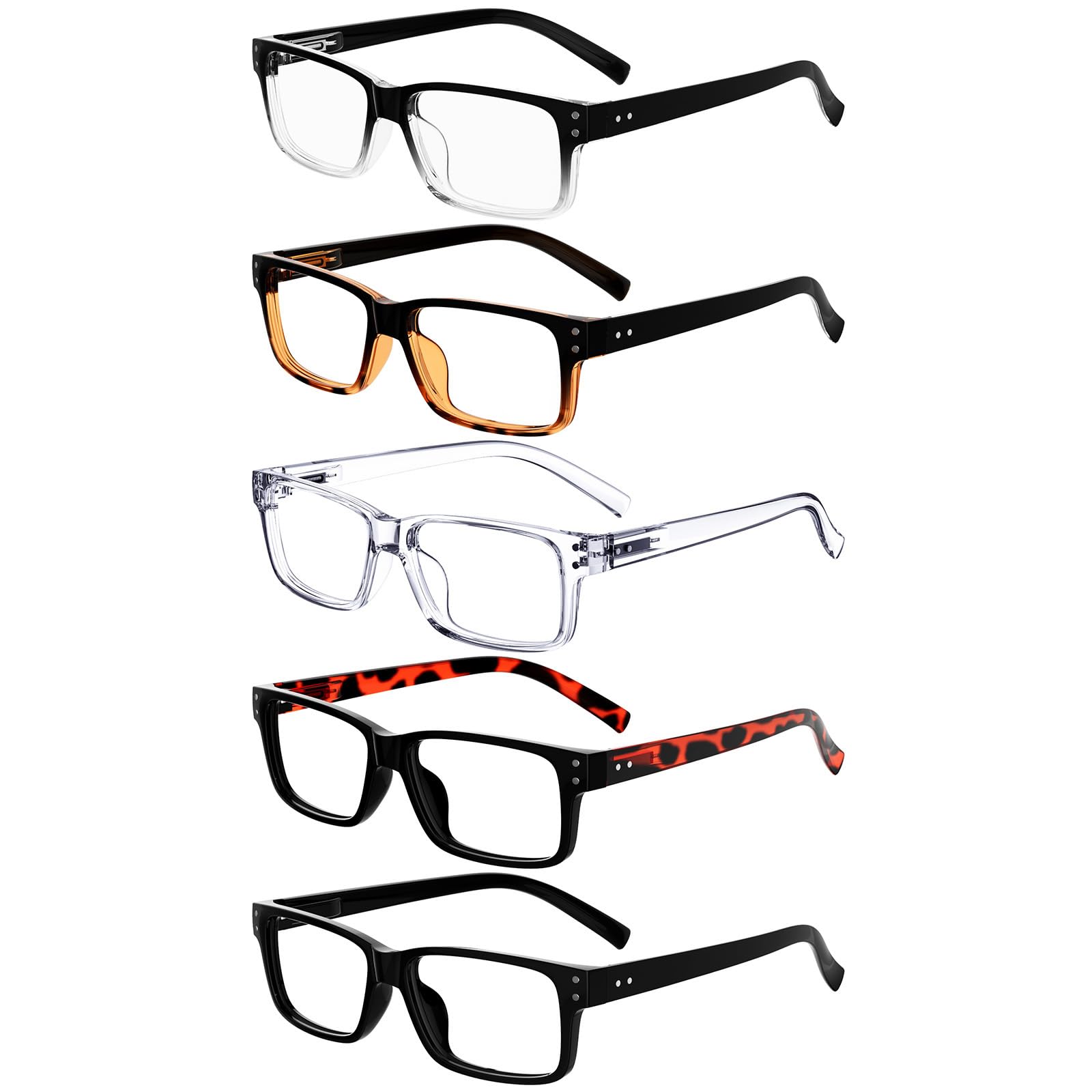 Eyekepper vintage reading glasses front view, five-pack set for easy replacement