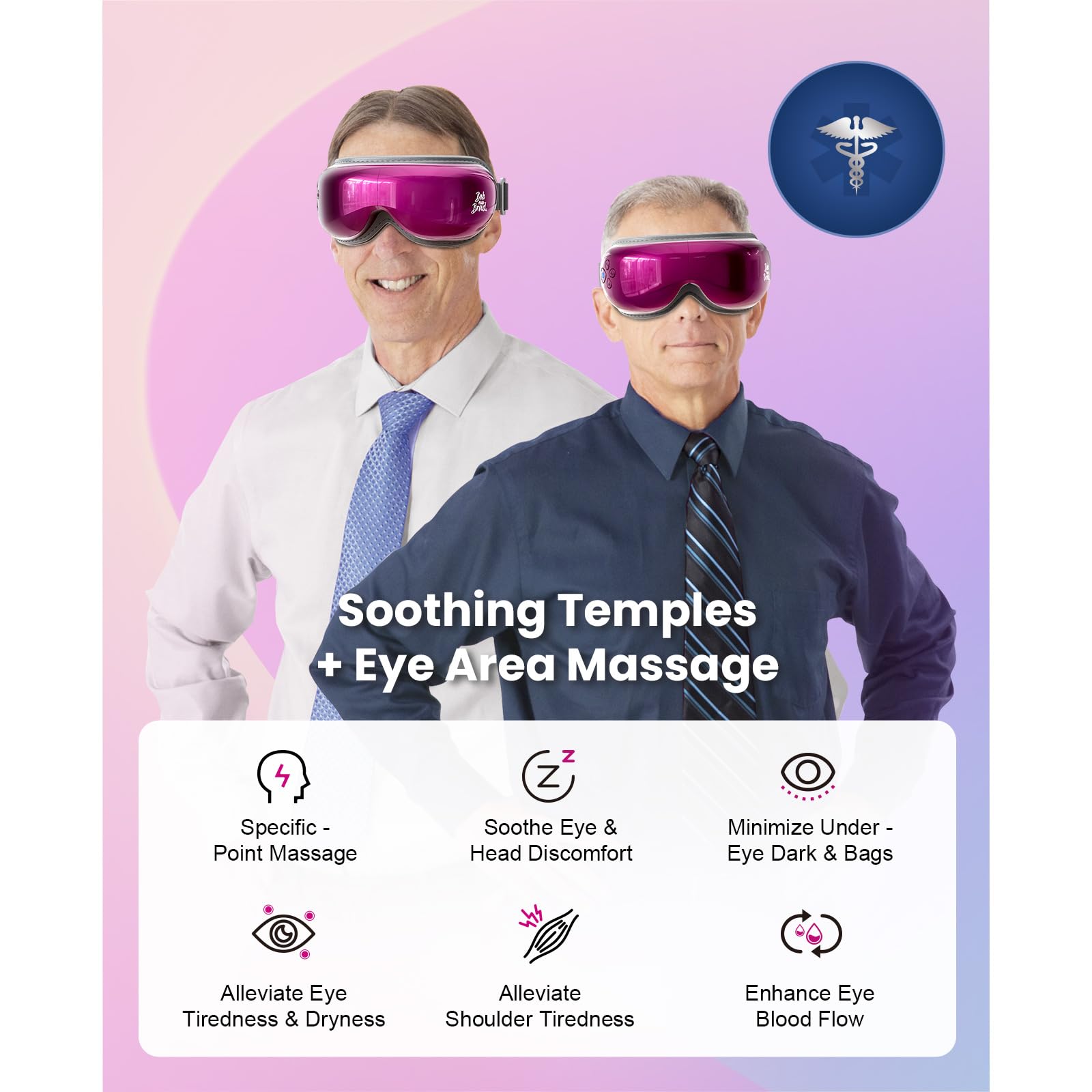 EyeOasis 3 Massager compression settings offer gentle kneading at multiple levels.