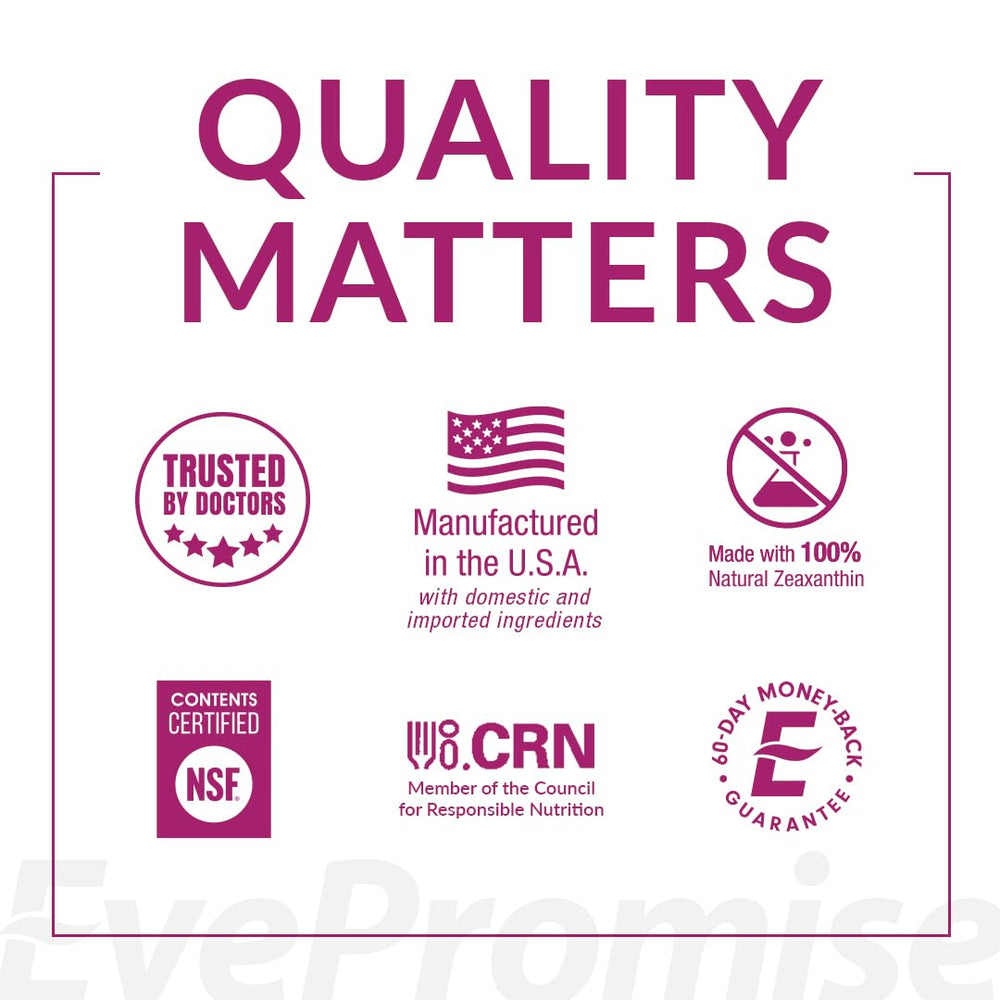 EyePromise CGMP-certified manufacturing label on packaging