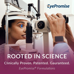 EyePromise Macular Health Complete label shows key ingredients for macular and systemic wellness