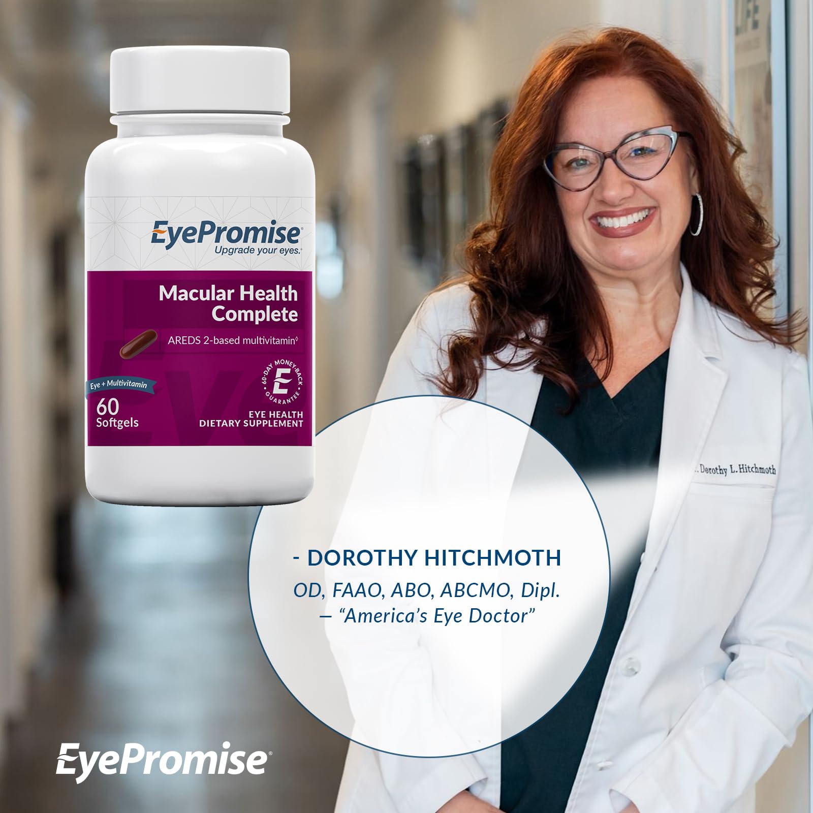EyePromise Macular Health Complete softgels close-up for daily vision support