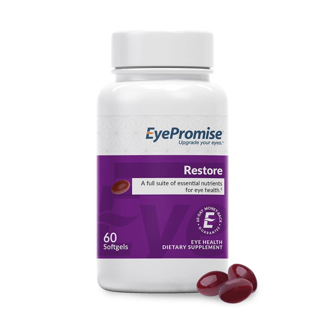 EyePromise Restore bottle front emphasizes antioxidant eye health support