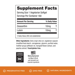 EyePromise Zeaxanthin & Lutein nourishes eye health with 10 mg each for consistency.