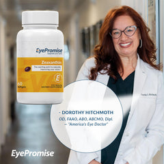 EyePromise Zeaxanthin bottle with daily-use setup for consistent eye health routine.