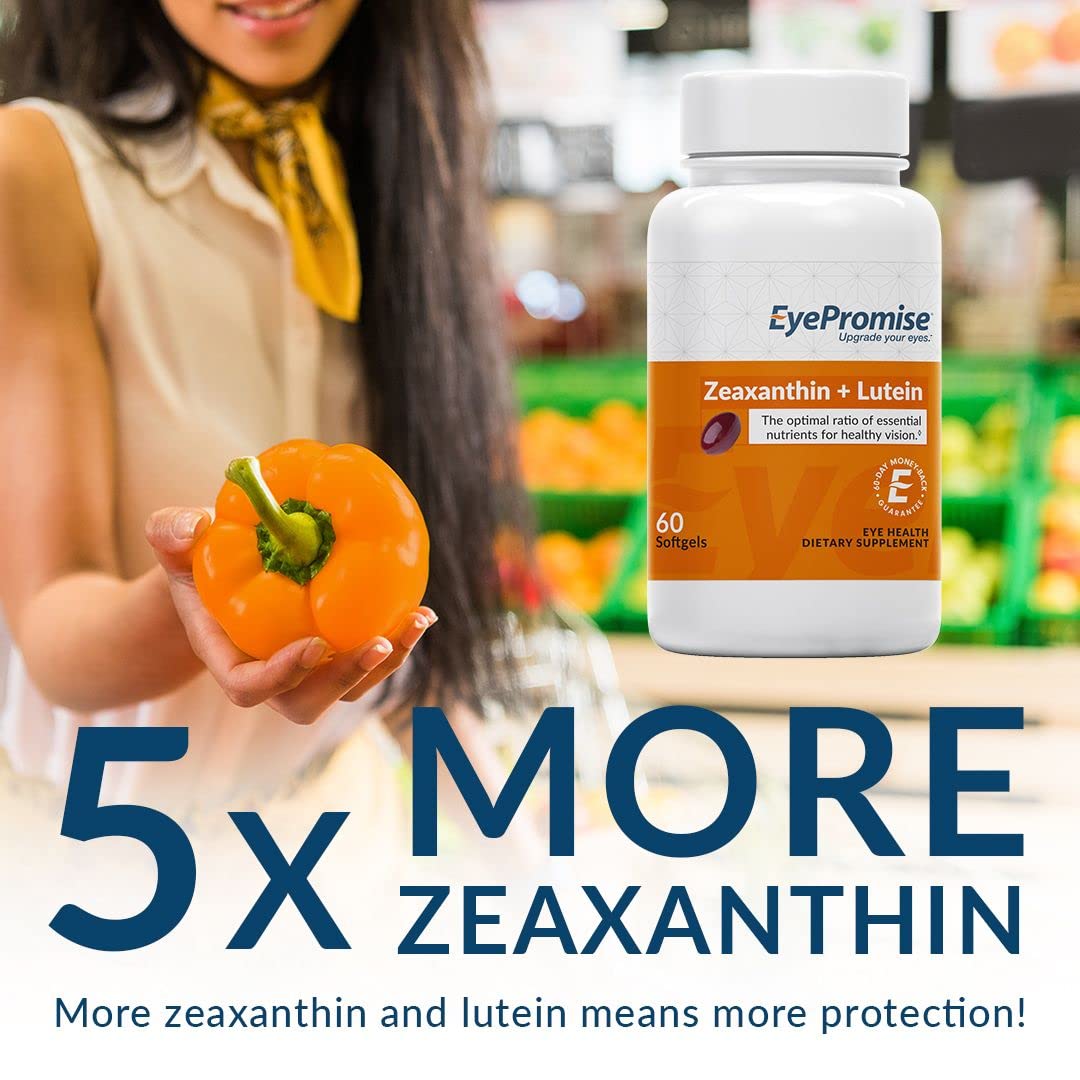 EyePromise product shown as gluten-free and vegetarian friendly formula.