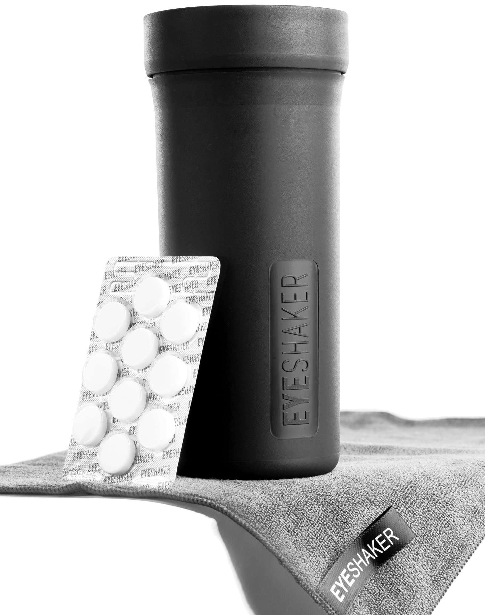 Eyeshaker Set with patented cleaner assembly for quick shine
