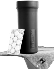 Eyeshaker Set with patented cleaner assembly for quick shine