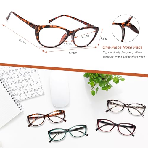 EYEURL clear-lens cat-eye readers with high-quality acrylic for true color.