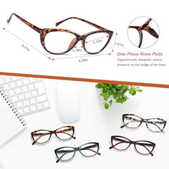 EYEURL clear-lens cat-eye readers with high-quality acrylic for true color.