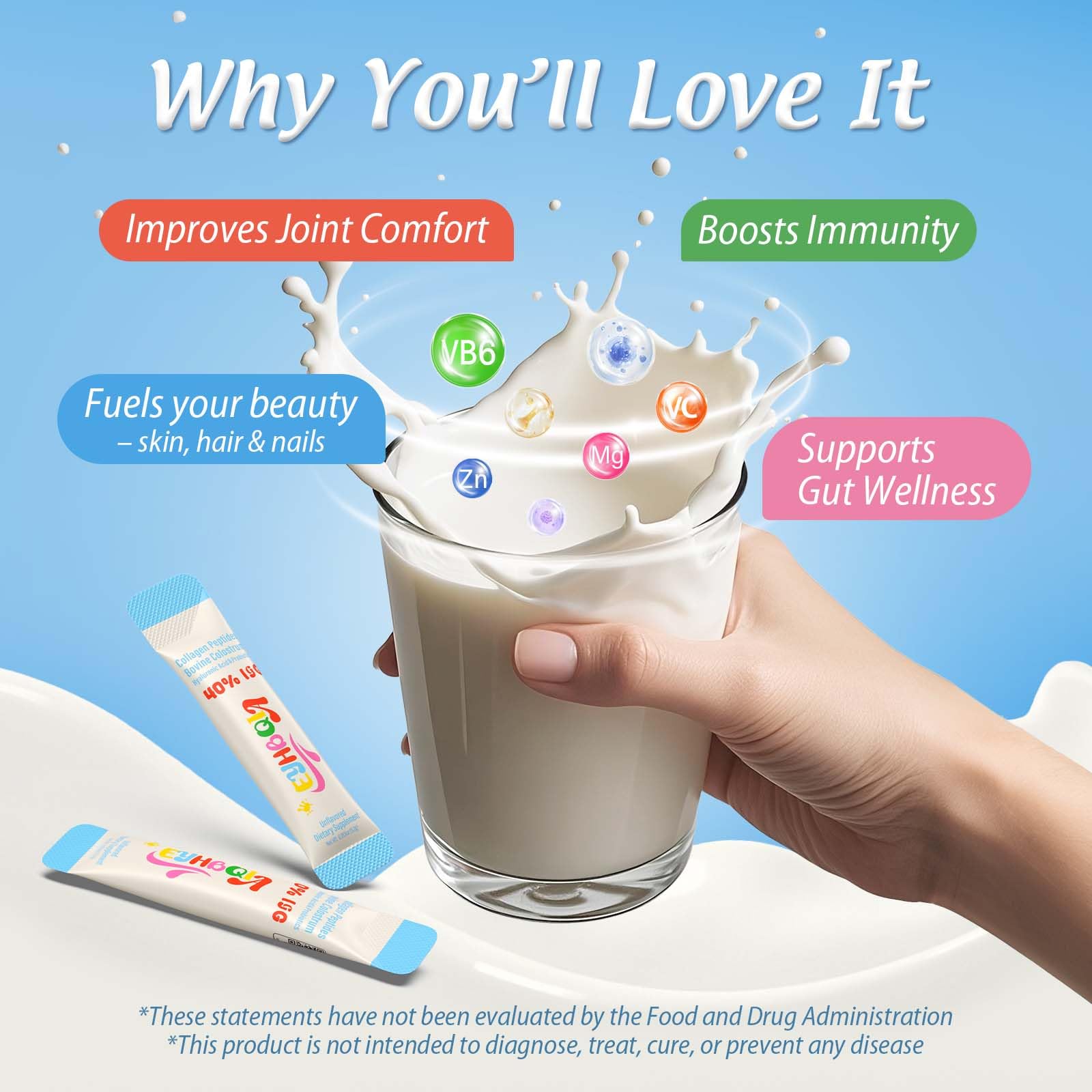 EYHBQIA beauty-focused visuals show healthier-looking skin, hair, and nails.