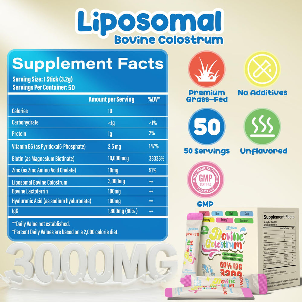 EYHBQIA colostrum powder Hyaluronic Acid jar emphasizes skin hydration