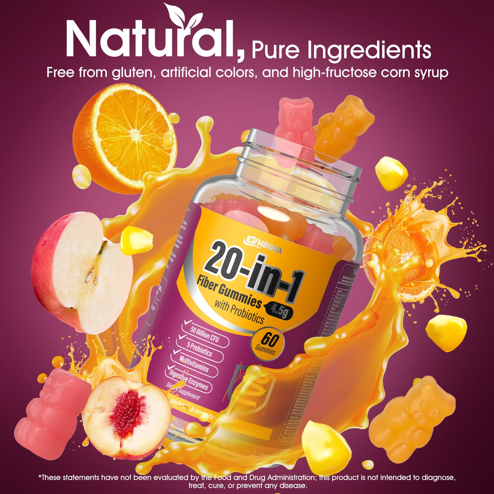 EYHBQIA gummy close-up showing texture and color.