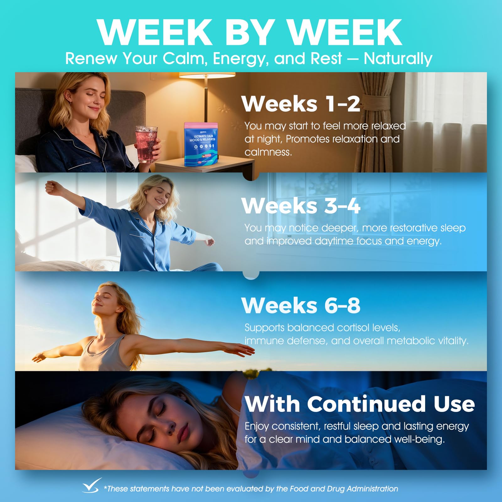 EYHBQIA Ultimate Calm Drink Mix glass with Raspberry Lemonade conveys a refreshing evening ritual.