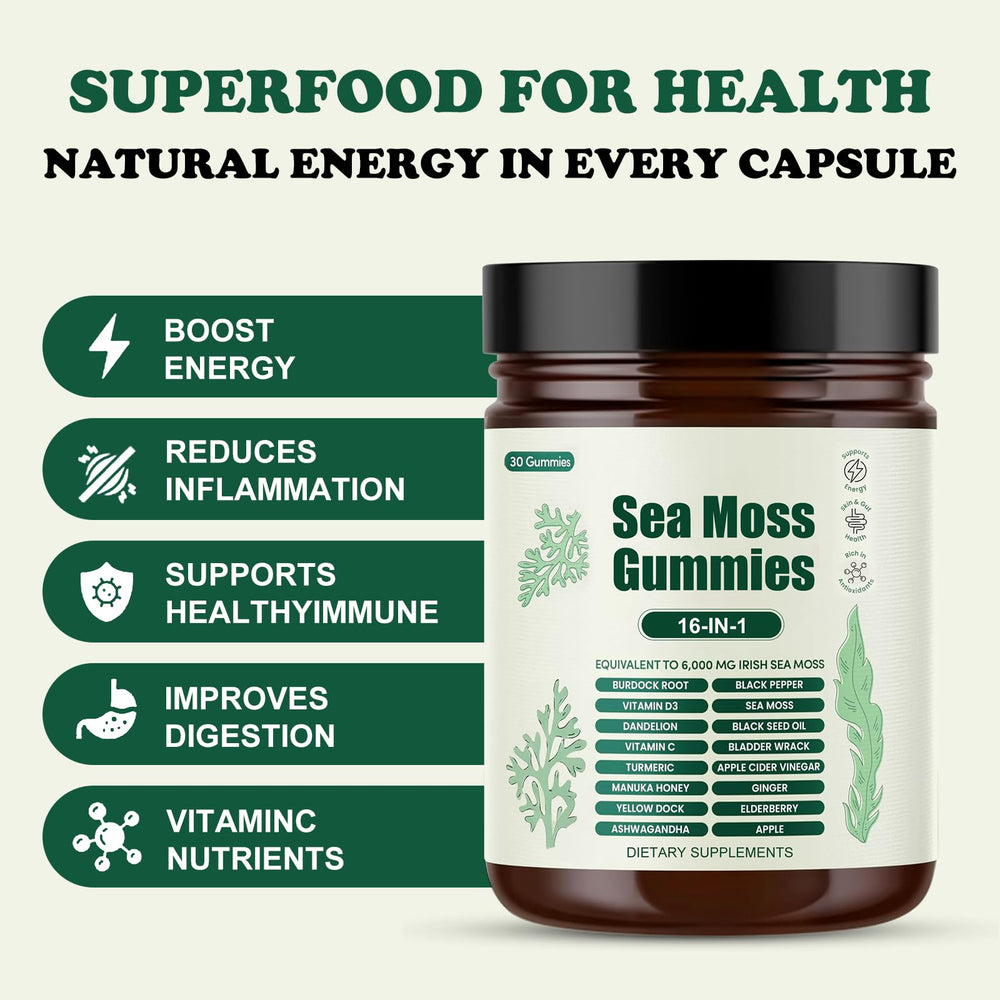 Eyowea Sea Moss Gummies burdock root ingredient, natural blend for everyday vitality.