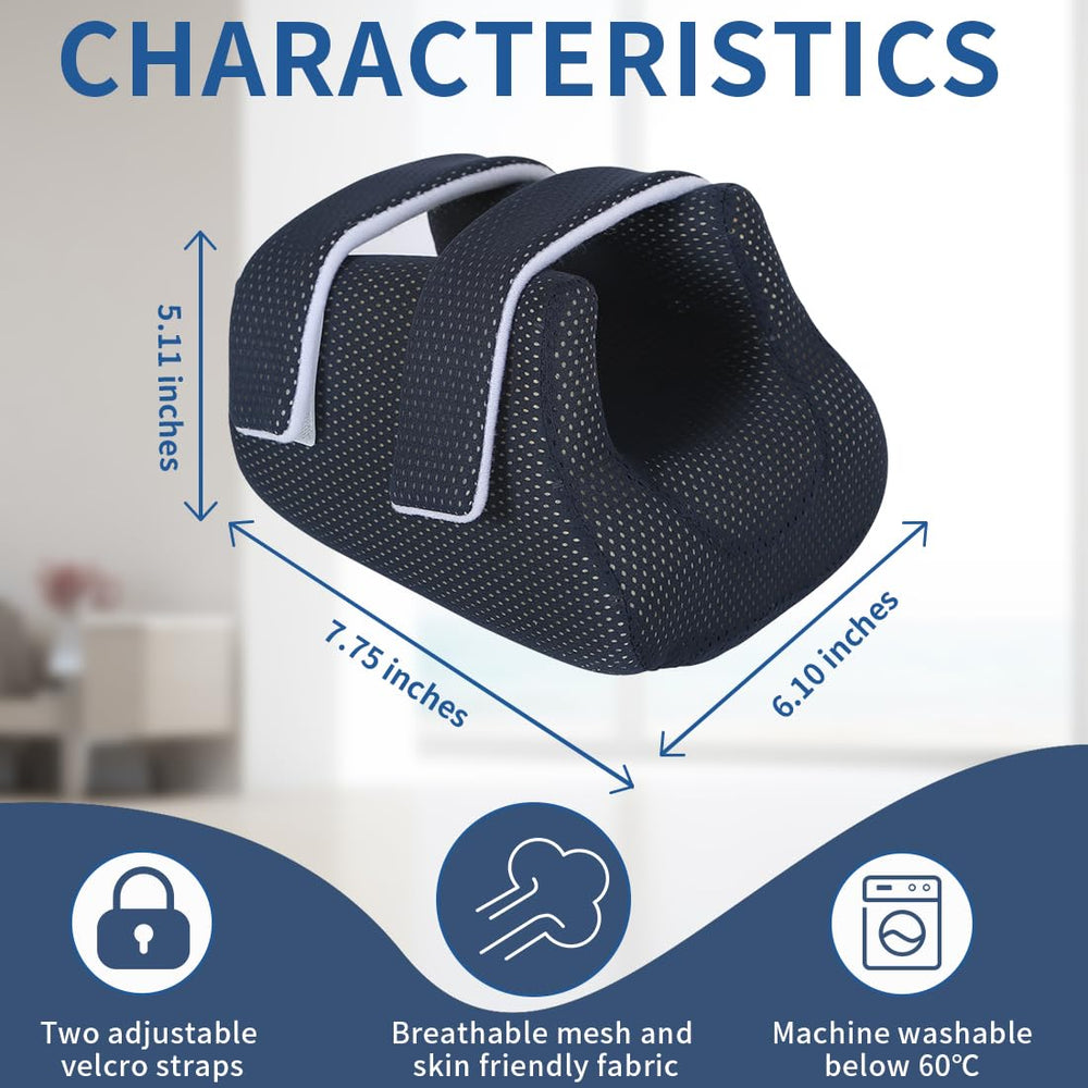 EZ Assistive Heel Protector Cushion worn on the ankle rest maintains elevation and comfort.