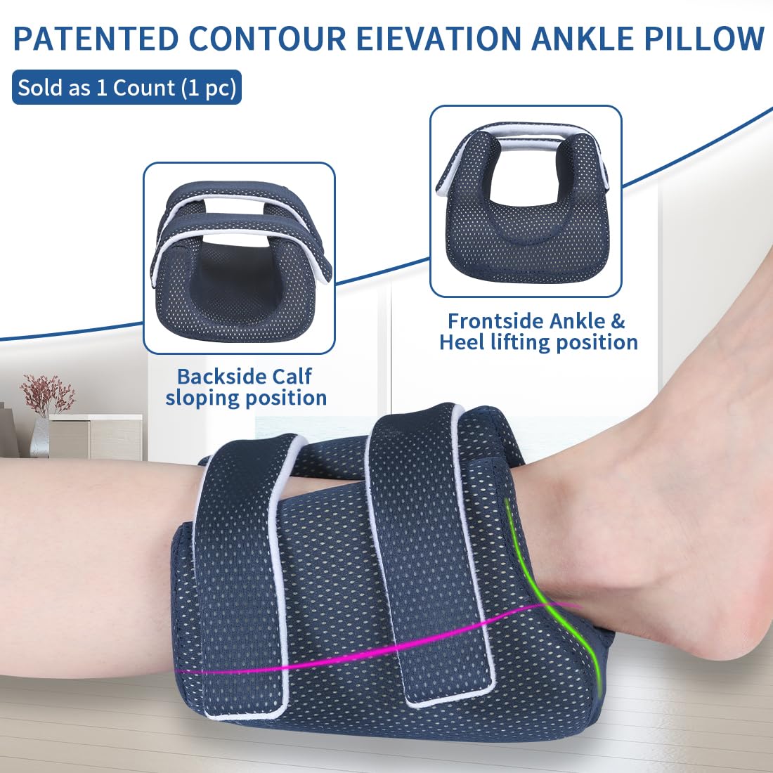 EZ Assistive Heel Protector Cushion foam padding provides soft, breathable padding around the ankle.