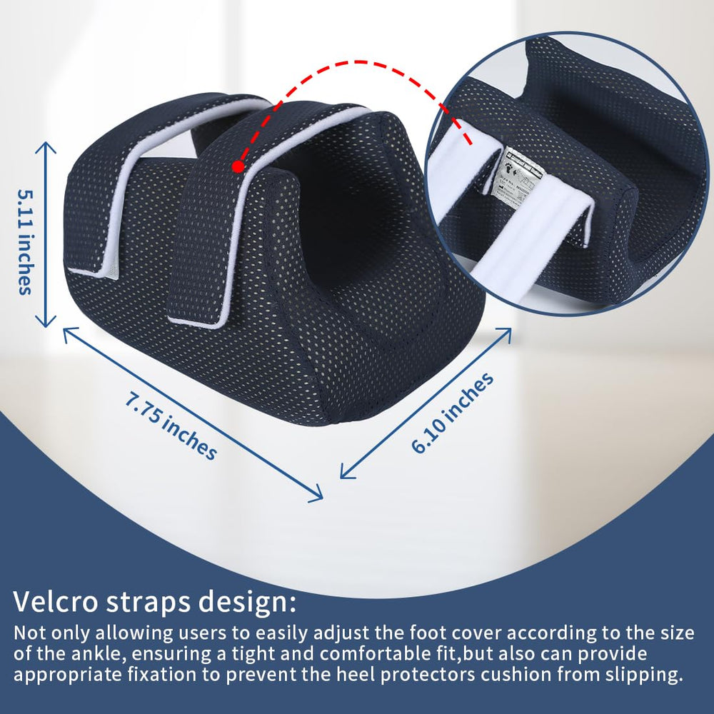 EZ Assistive Heel Protector Cushion with Velcro straps secures a snug fit.