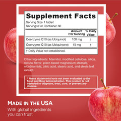 EZ Melts 100mg ubiquinol dissolvable tablet ready for quick uptake.