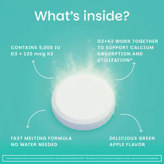 EZ Melts green apple flavored tablets for convenient daily support